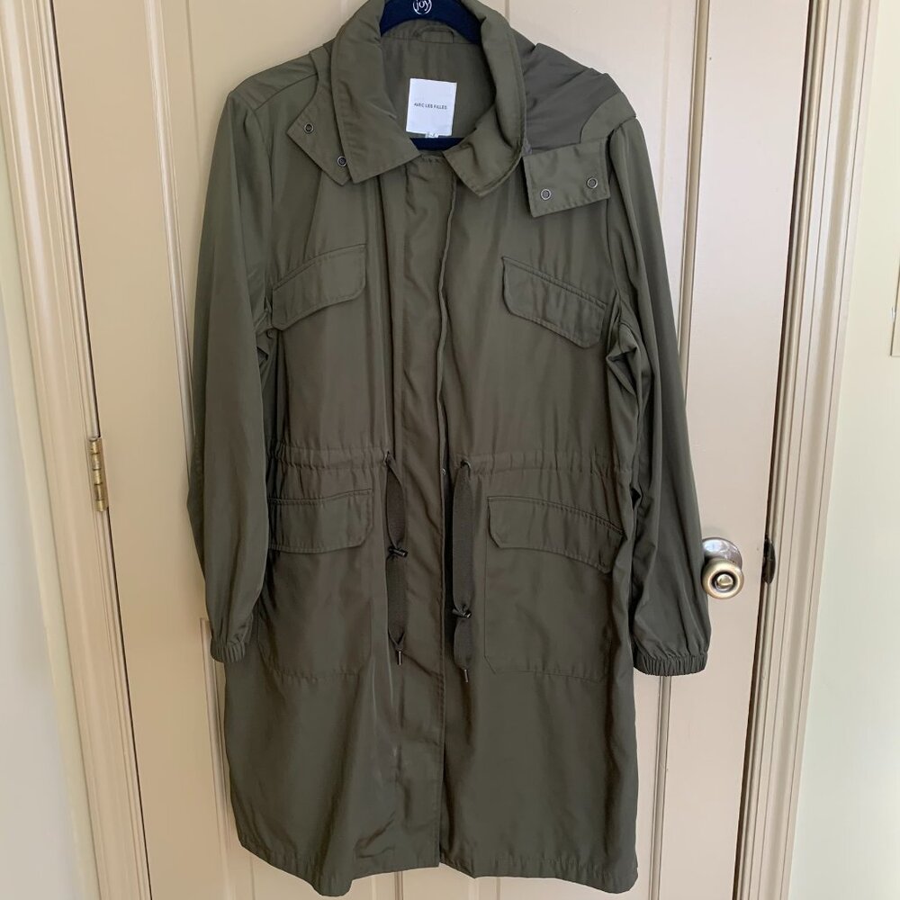 Avec Les Filles Womens Size XL Olive Green Mid Length Parka /Utility Jacket - Picture 3 of 13